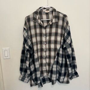 Oversized plaid button down